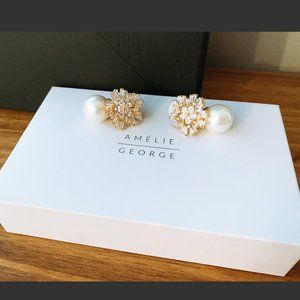 Amelie George Gold Pearl Earrings